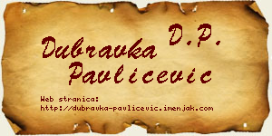 Dubravka Pavličević vizit kartica